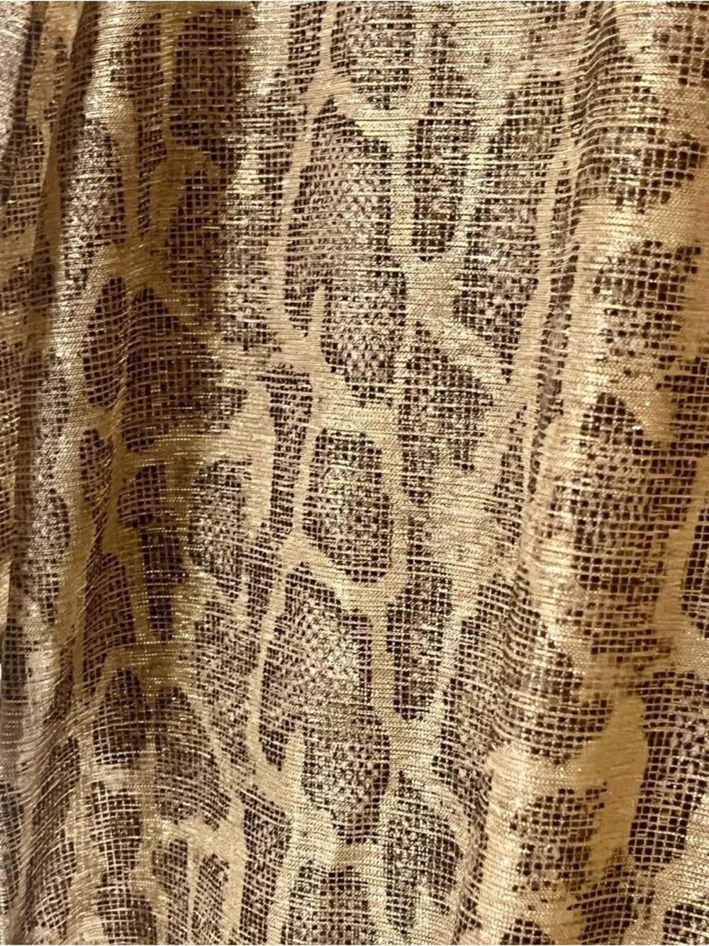 Brand NEW: Show Me Your MuMu Gold Metallic Cheetah / Leopard Print Maxi Coverup - Picture 3 of 6